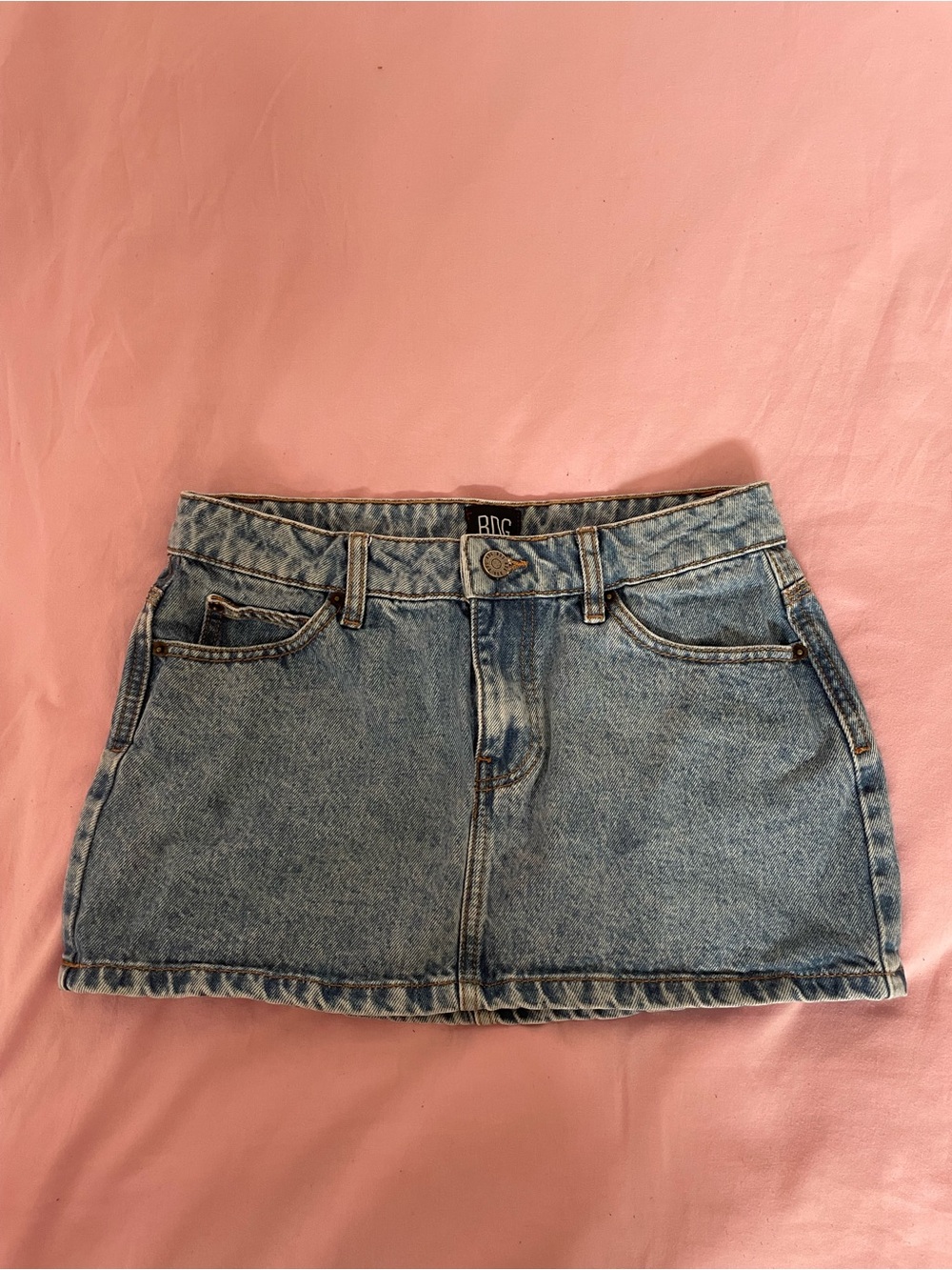BDG Vintage Wash Blue Denim Mini Skirt